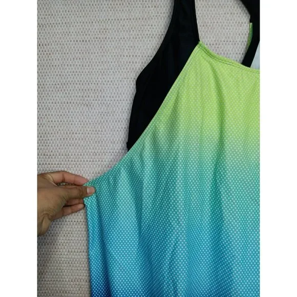 Sporty Ocean T back, tankini swimsuit with underwear bottom size 2X - Picture 6 of 12